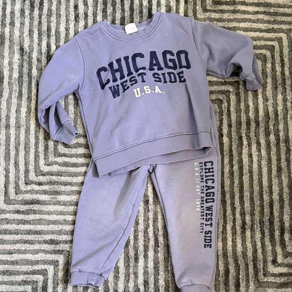 Zara Kids Lavender Two-Piece Chicago West Side Sweat Set